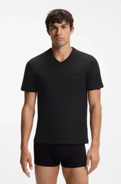 Dreierpack T-Shirts mit V-Ausschnitt aus Baumwolle