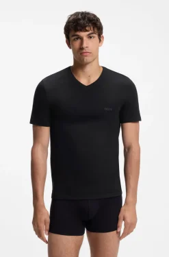 Dreierpack T-Shirts mit V-Ausschnitt aus Baumwolle