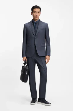 Dreiteiliger Slim-Fit Anzug mit Weste mit Reißverschluss