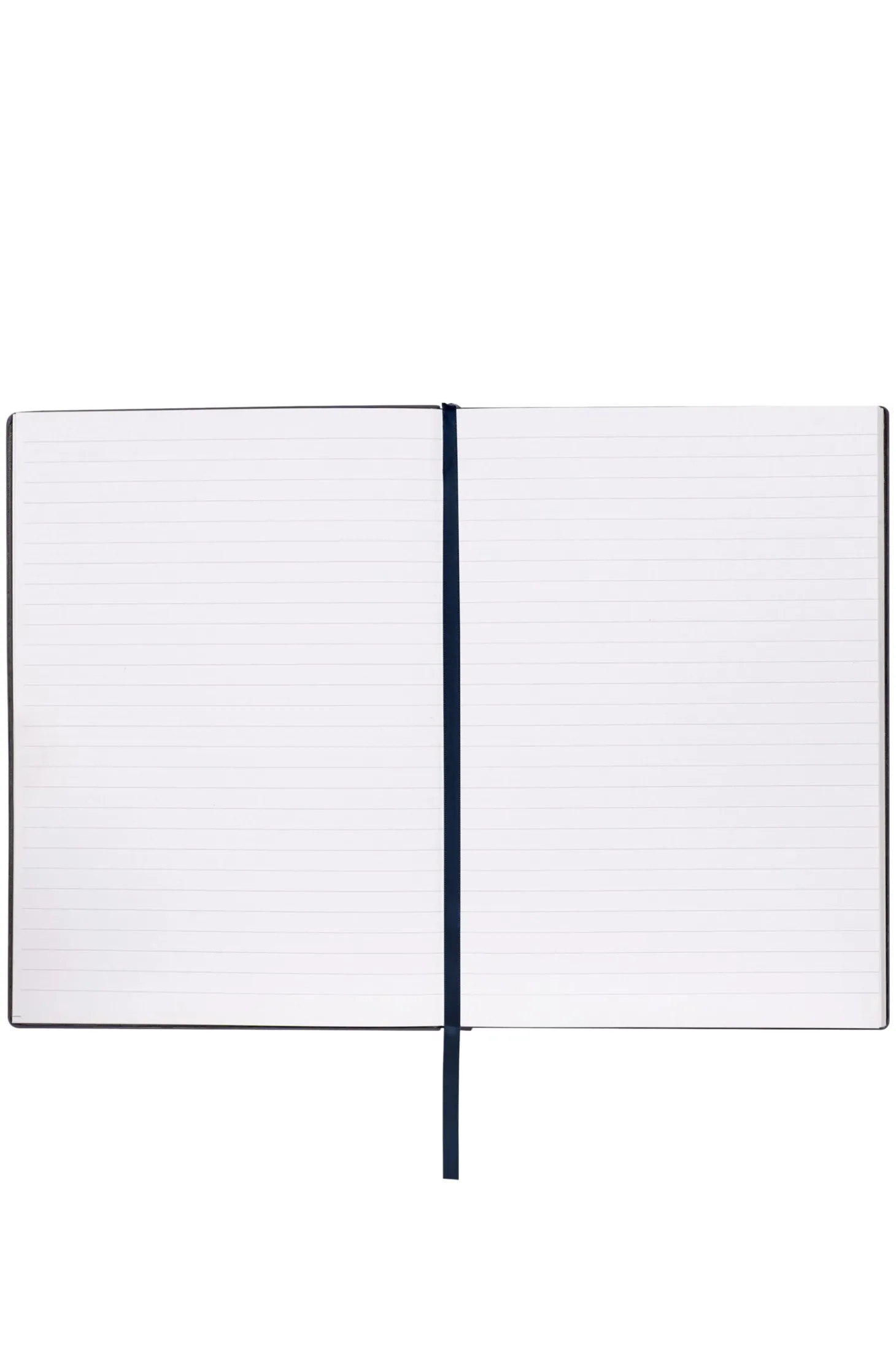 Dunkelblaues A5-Notizbuch mit floralem Print und Folien-Logo