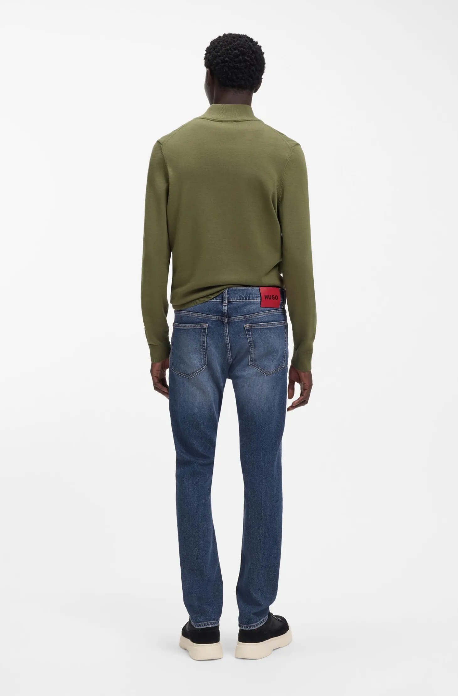 Dunkelblaue Slim-Fit Jeans aus bequemem Stretch-Denim