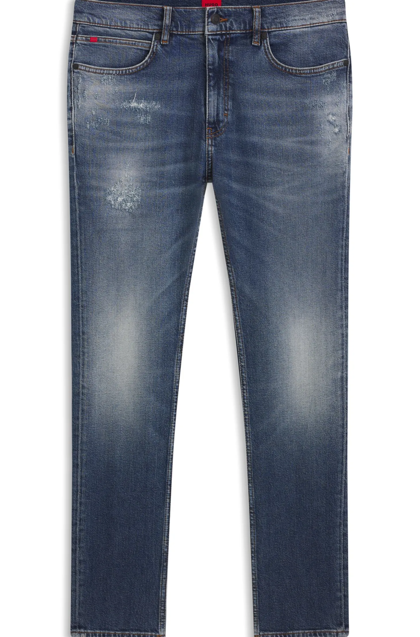 Dunkelblaue Slim-Fit Jeans aus bequemem Stretch-Denim