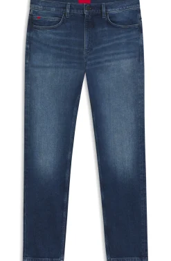 Dunkelblaue Slim-Fit Jeans aus bequemem Stretch-Denim