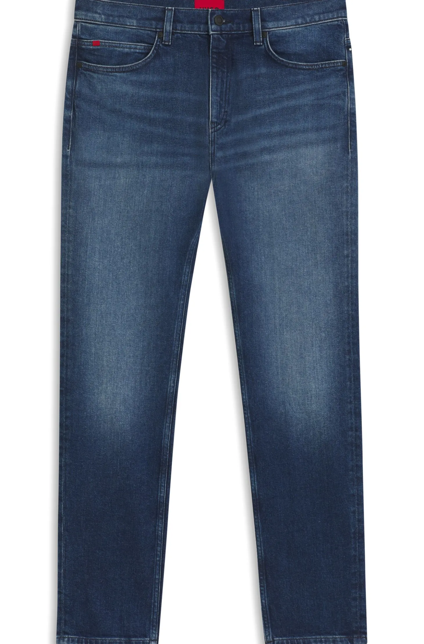 Dunkelblaue Slim-Fit Jeans aus bequemem Stretch-Denim