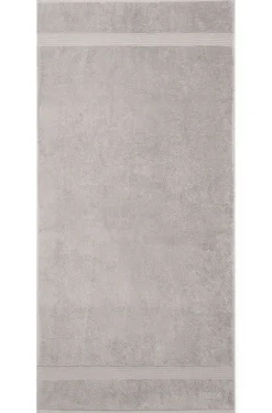 Duschtuch aus Baumwolle in Silber mit Logo-Stickerei