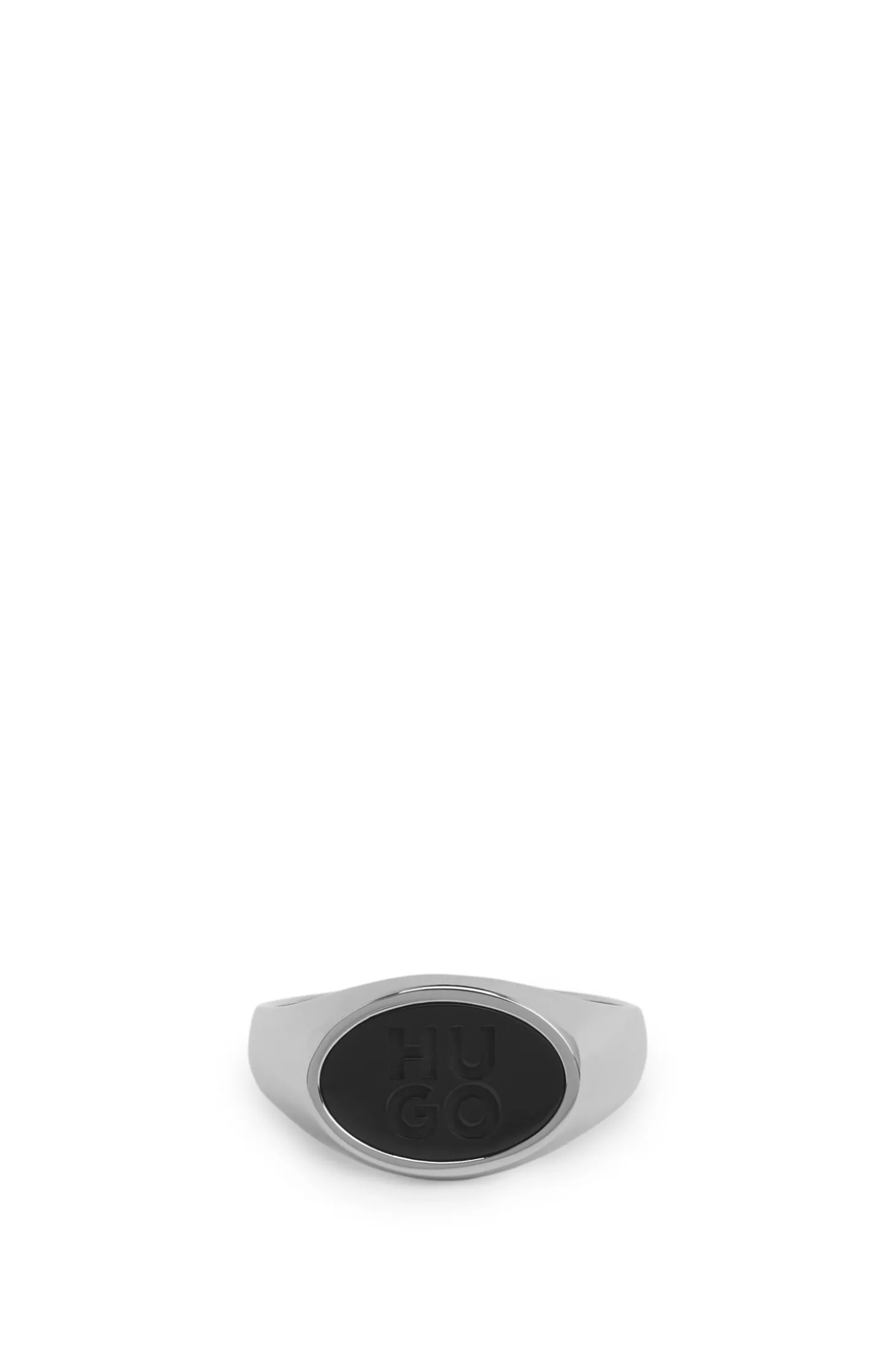 Edelstahlring mit Stack-Logo und Emaille-Einsatz