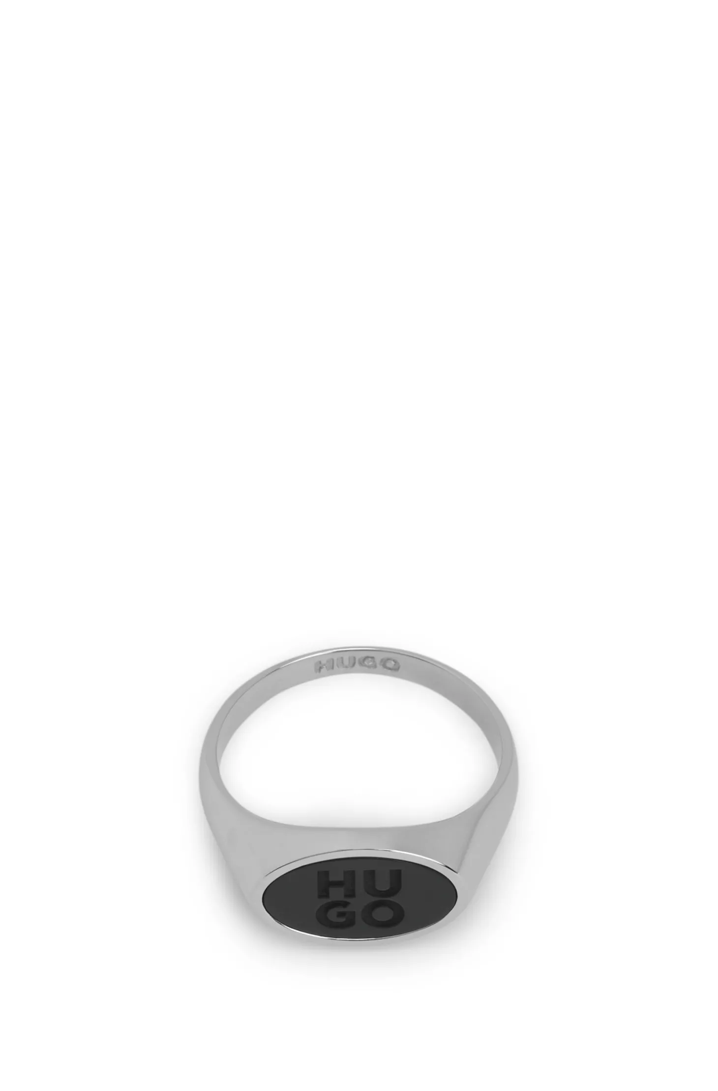 Edelstahlring mit Stack-Logo und Emaille-Einsatz