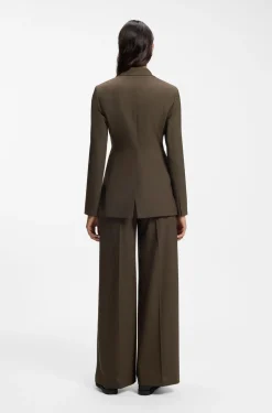Einreihiger Blazer aus melangierter Schurwolle