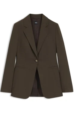 Einreihiger Blazer aus melangierter Schurwolle