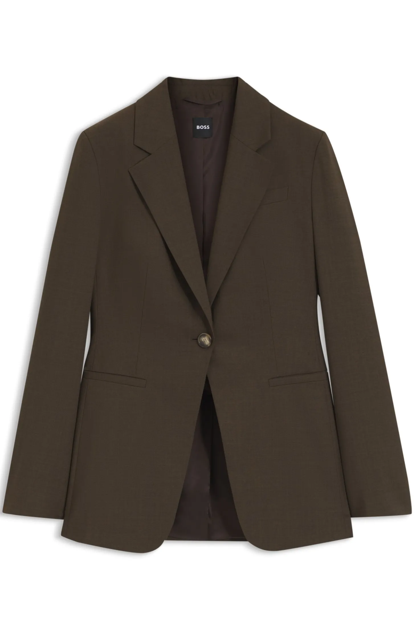 Einreihiger Blazer aus melangierter Schurwolle