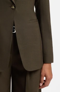 Einreihiger Blazer aus melangierter Schurwolle