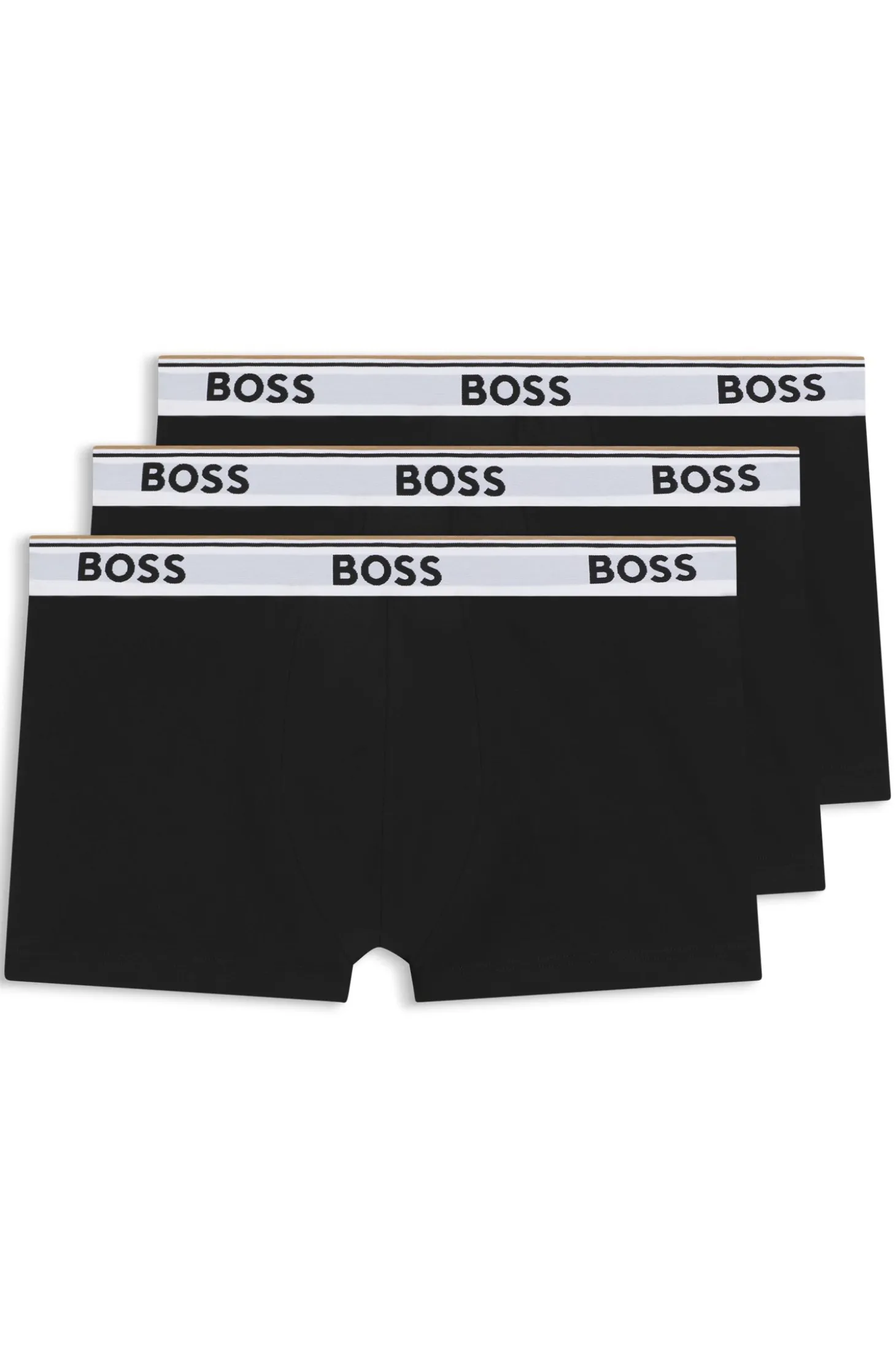 Eng anliegende Boxershorts aus Stretch-Baumwolle mit kurzem Bein und fortlaufenden Logos