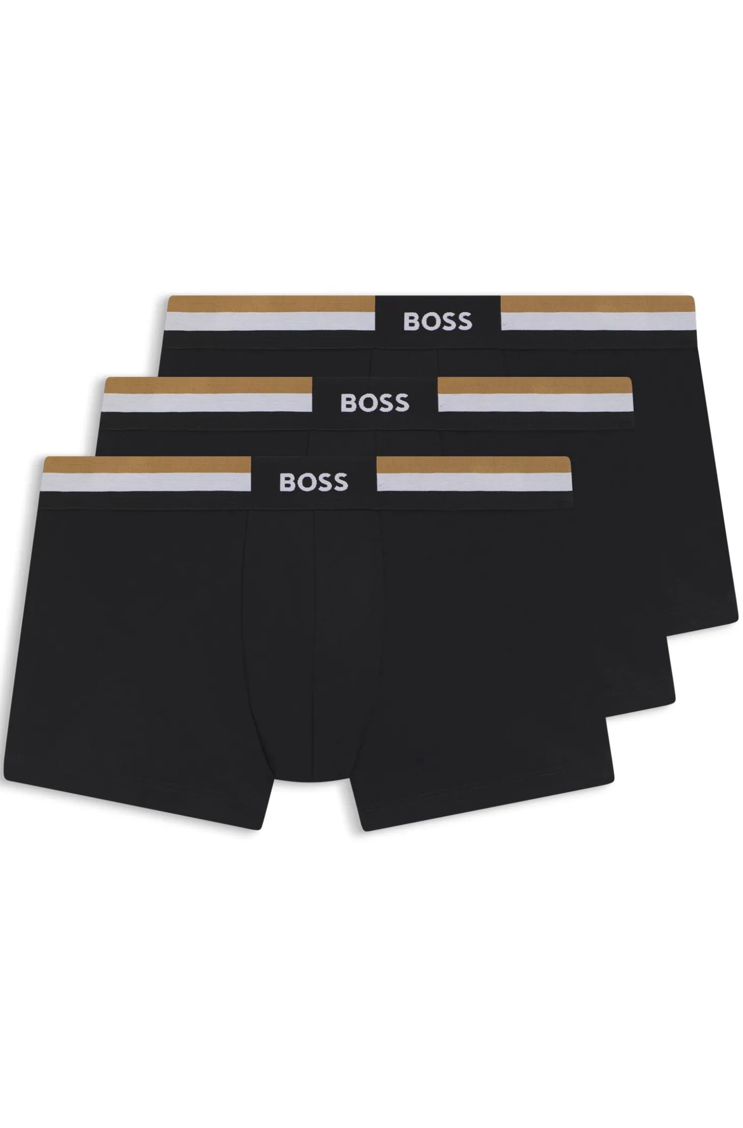 Eng anliegende Boxershorts aus Baumwoll-Mix im Dreierpack