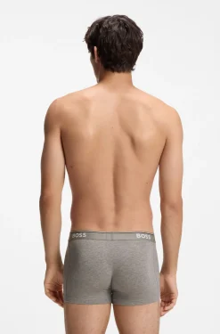 Eng anliegende Boxershorts aus Stretch-Baumwolle mit kurzem Bein und fortlaufenden Logos