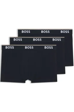 Eng anliegende Boxershorts aus Stretch-Baumwolle mit kurzem Bein und fortlaufenden Logos