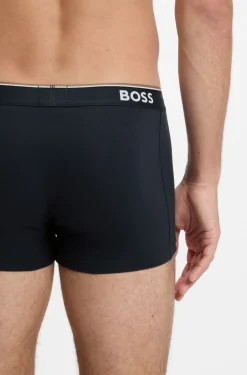 Eng anliegende Boxershorts aus Stretch-Baumwolle mit kurzem Bein und fortlaufenden Logos
