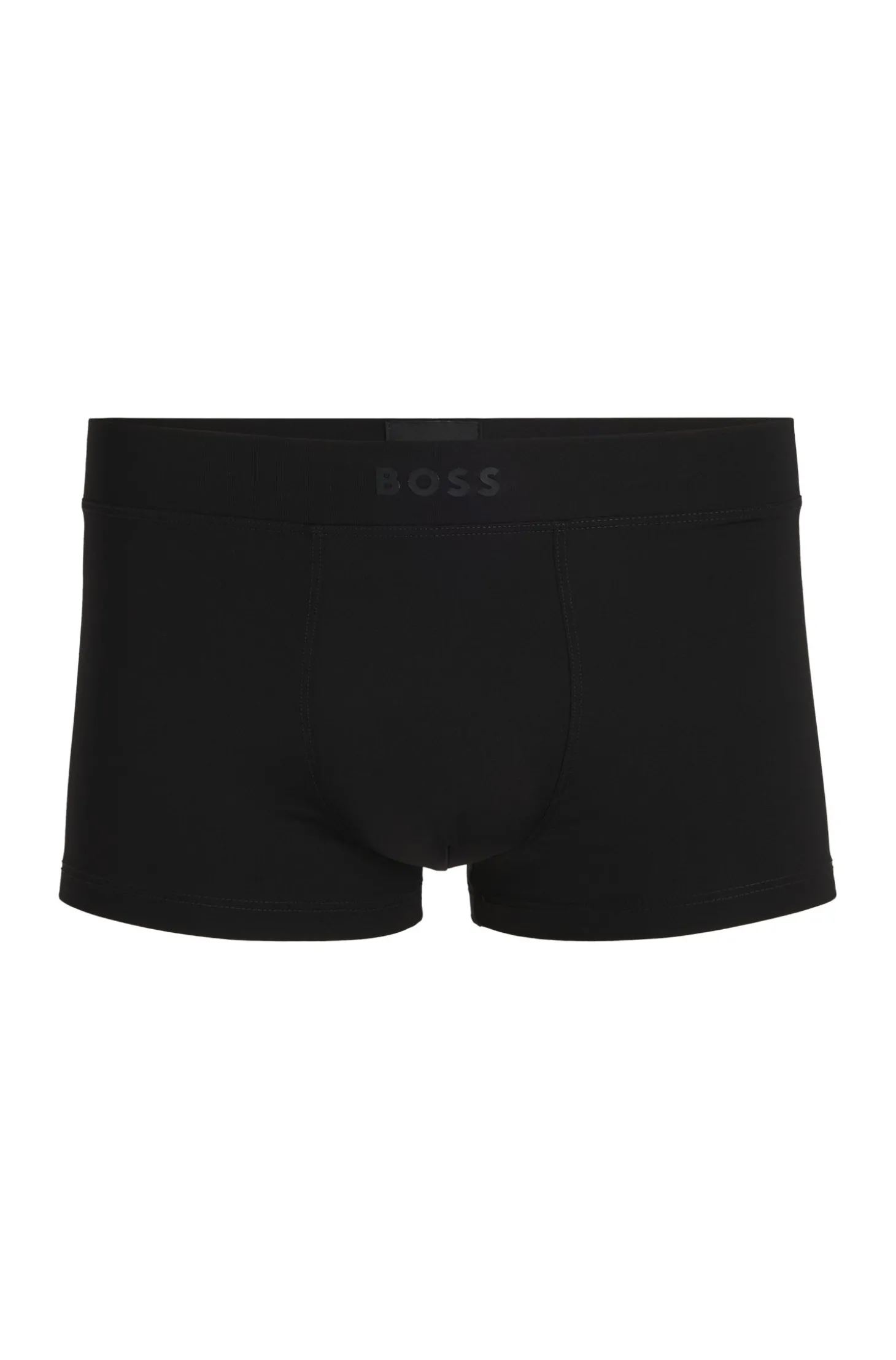 Eng anliegende Boxershorts aus Mikrofaser mit kurzem Bein und Silikon-Logo am Bund