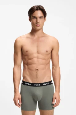 Eng anliegende Boxershorts mit Logo aus Stretch-Baumwolle im Dreierpack