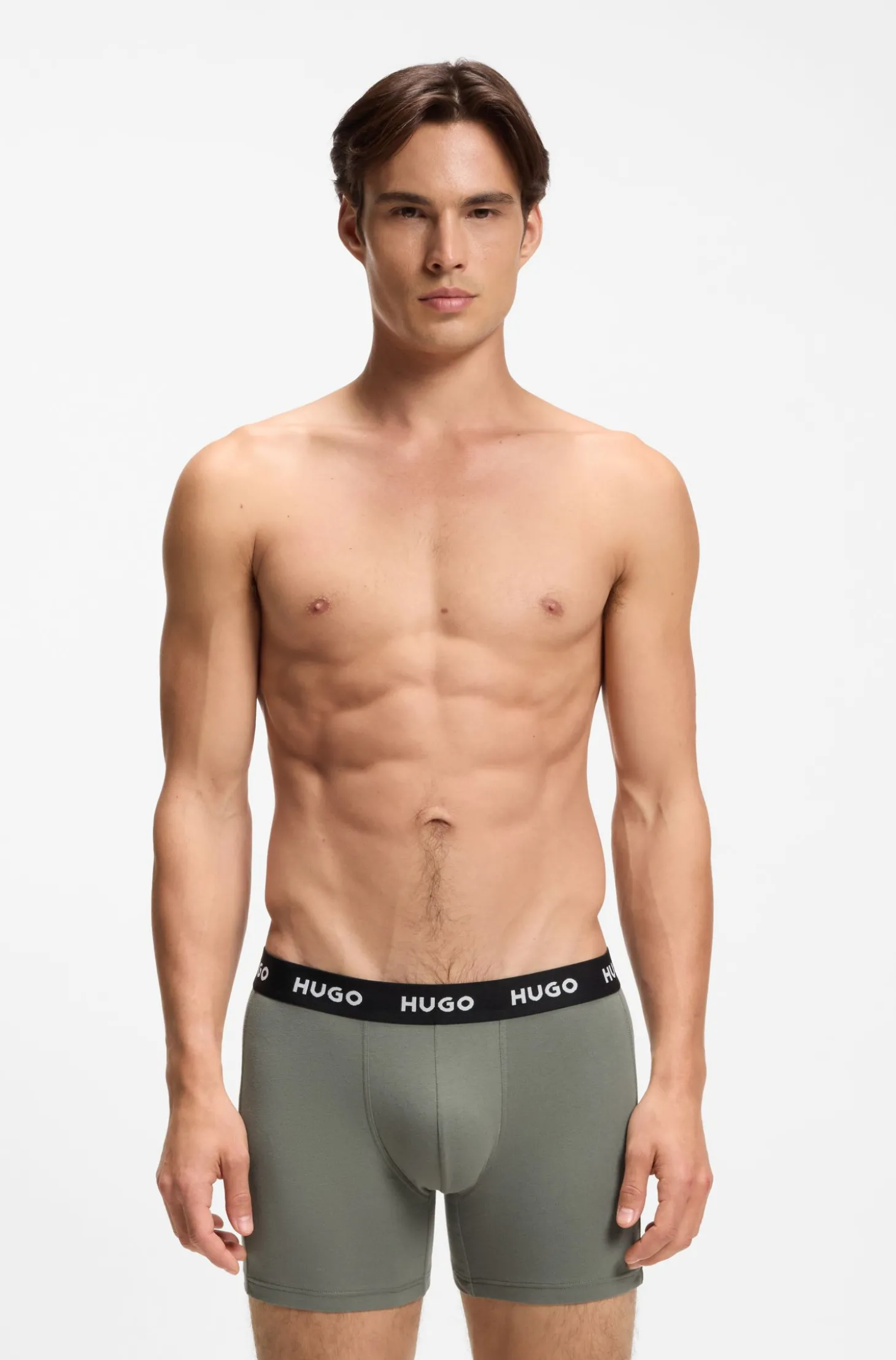 Eng anliegende Boxershorts mit Logo aus Stretch-Baumwolle im Dreierpack