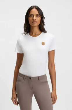 Equestrian T-Shirt aus Stretch-Baumwolle mit Double-B-Monogramm