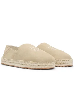 Espadrilles aus Veloursleder mit Stack-Logo
