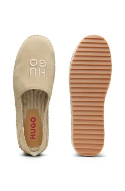 Espadrilles aus Veloursleder mit Stack-Logo