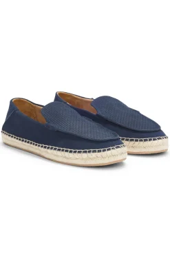 Espadrilles aus Veloursleder mit Jute-Zwischensohle