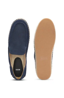 Espadrilles aus Veloursleder mit Jute-Zwischensohle
