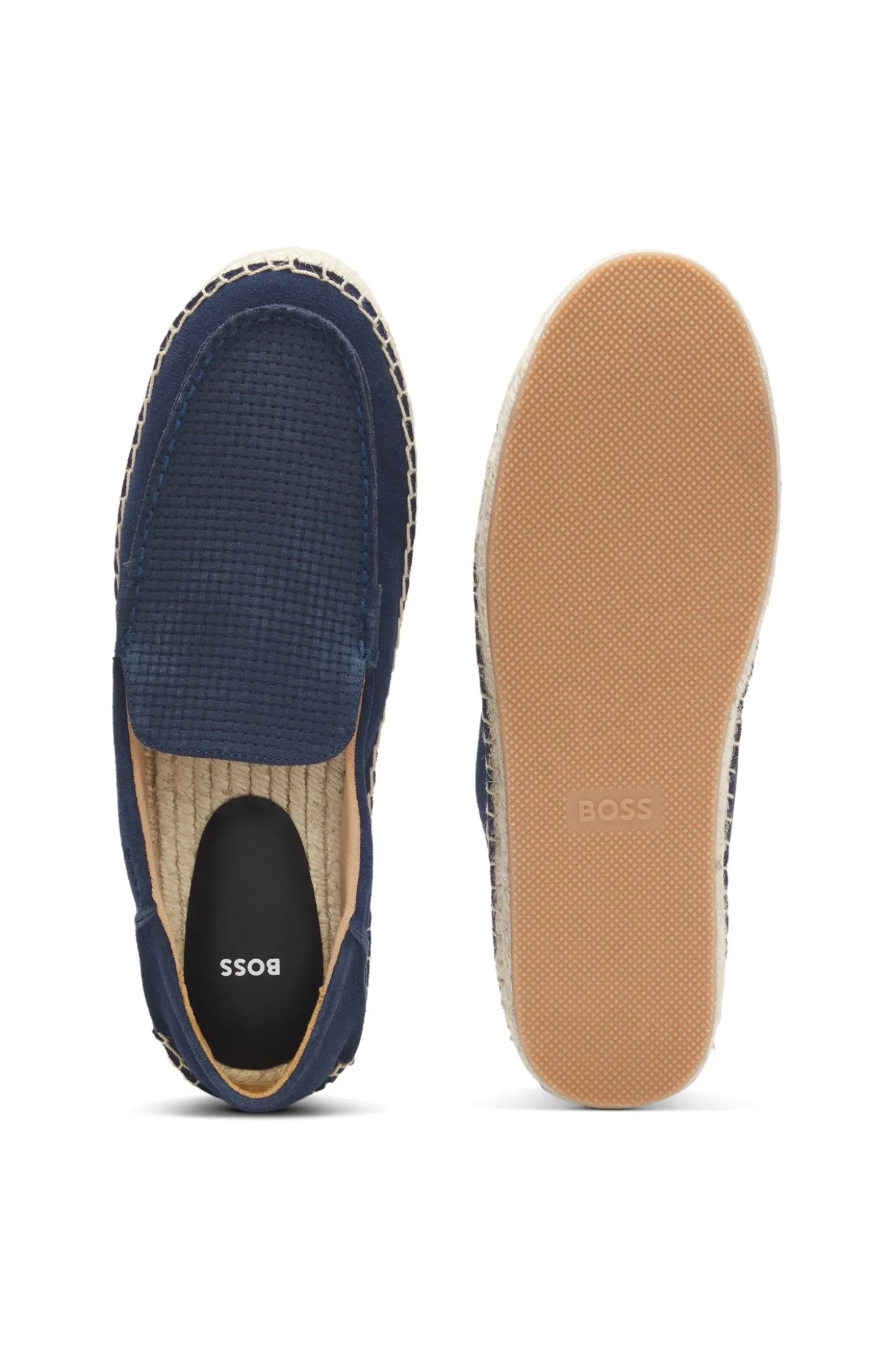 Espadrilles aus Veloursleder mit Jute-Zwischensohle
