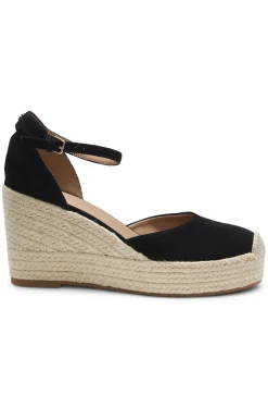 Espadrilles aus Veloursleder mit Keilsohle