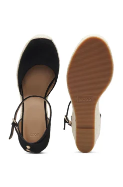 Espadrilles aus Veloursleder mit Keilsohle