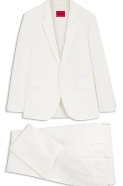 Extra Slim-Fit Anzug aus Stretch-Baumwolle-Seersucker mit drei Pieces