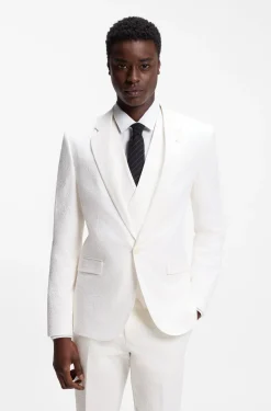 Extra Slim-Fit Anzug aus Stretch-Baumwolle-Seersucker mit drei Pieces