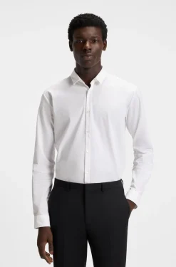 Extra Slim-Fit Hemd aus Stretch-Baumwoll-Canvas