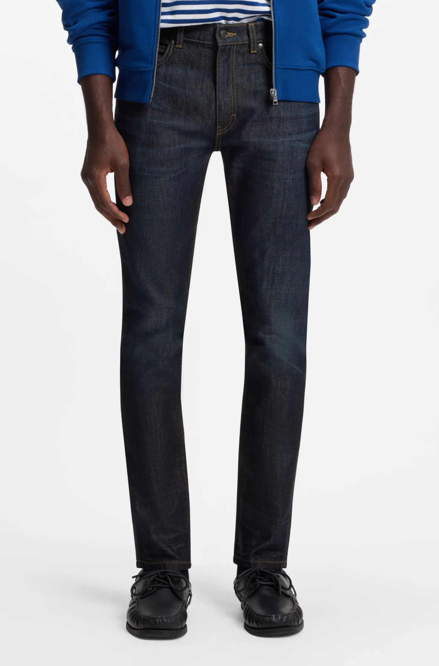 Extra Slim-Fit Jeans aus dunkelblauem Stretch-Denim