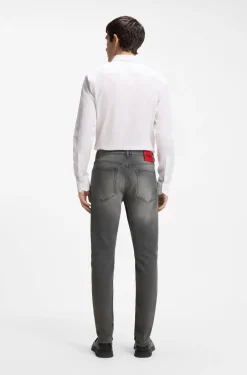 Extra Slim-Fit Jeans aus grauem, verwaschenem Stretch-Denim