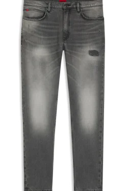 Extra Slim-Fit Jeans aus grauem, verwaschenem Stretch-Denim
