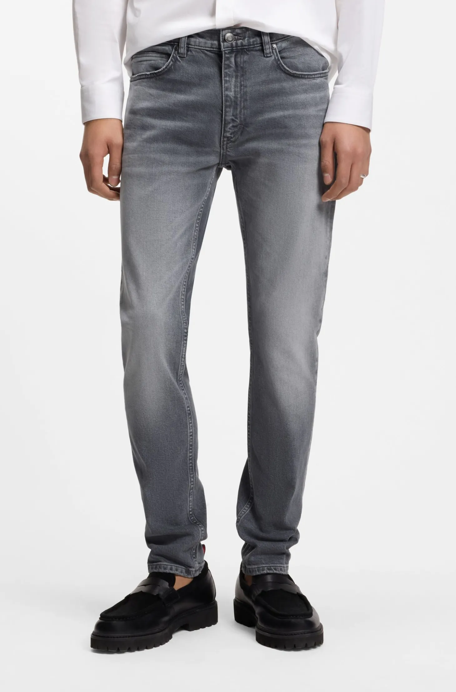 Extra Slim-Fit Jeans aus grauem Stretch-Denim