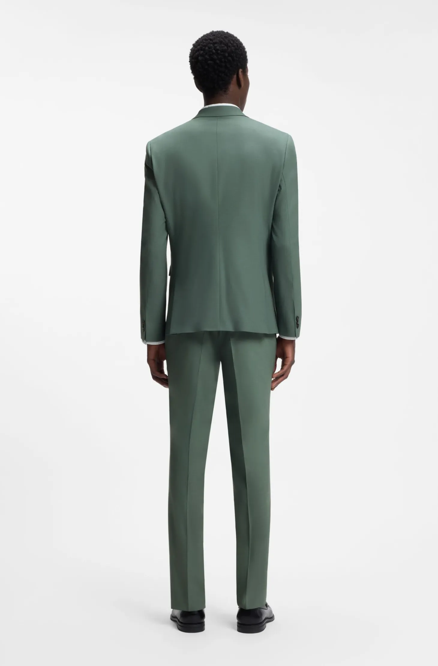 Extra Slim-Fit Popeline-Anzug aus Woll-Mix