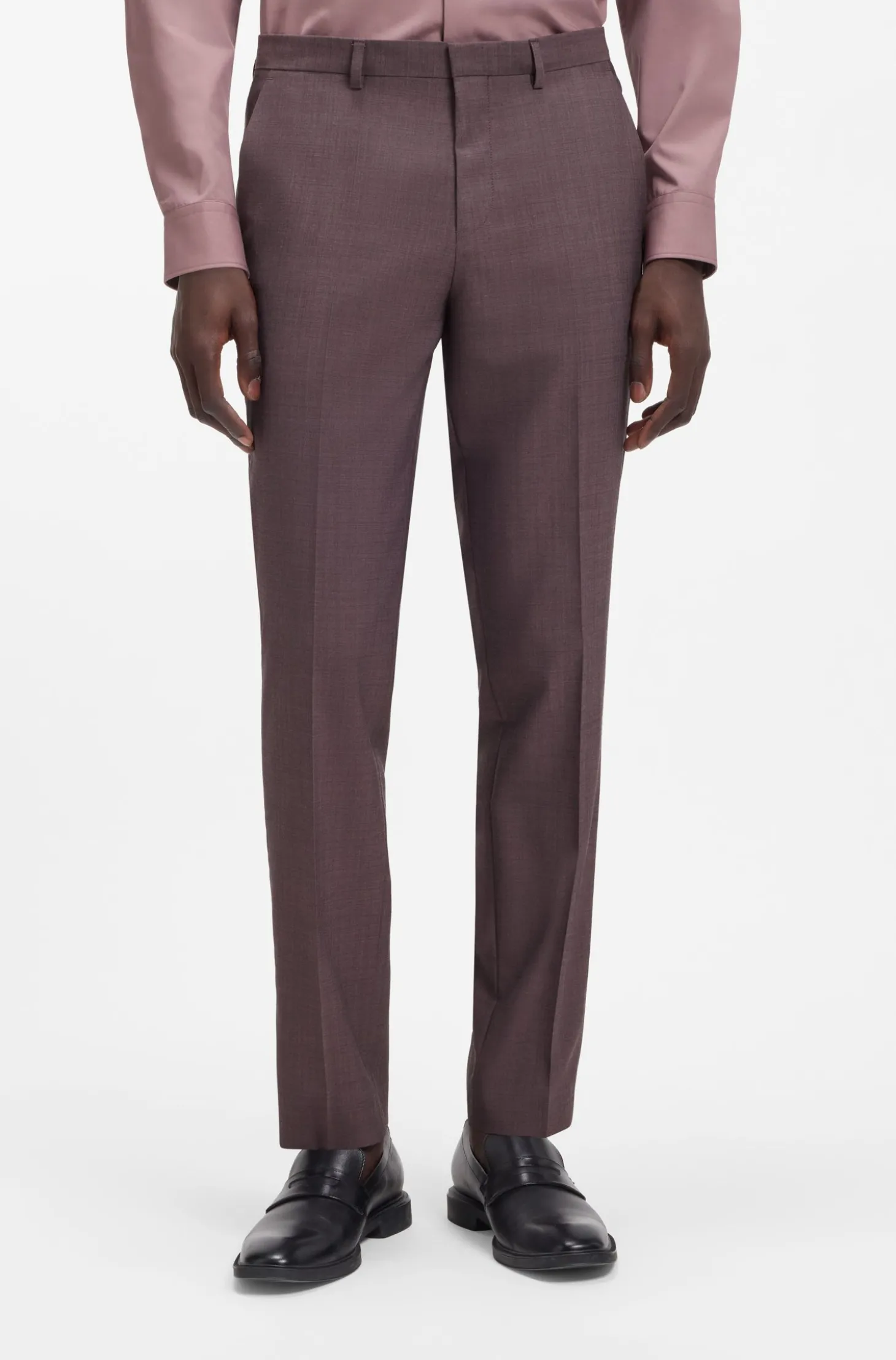 Extra Slim-Fit Popeline-Anzug aus Woll-Mix