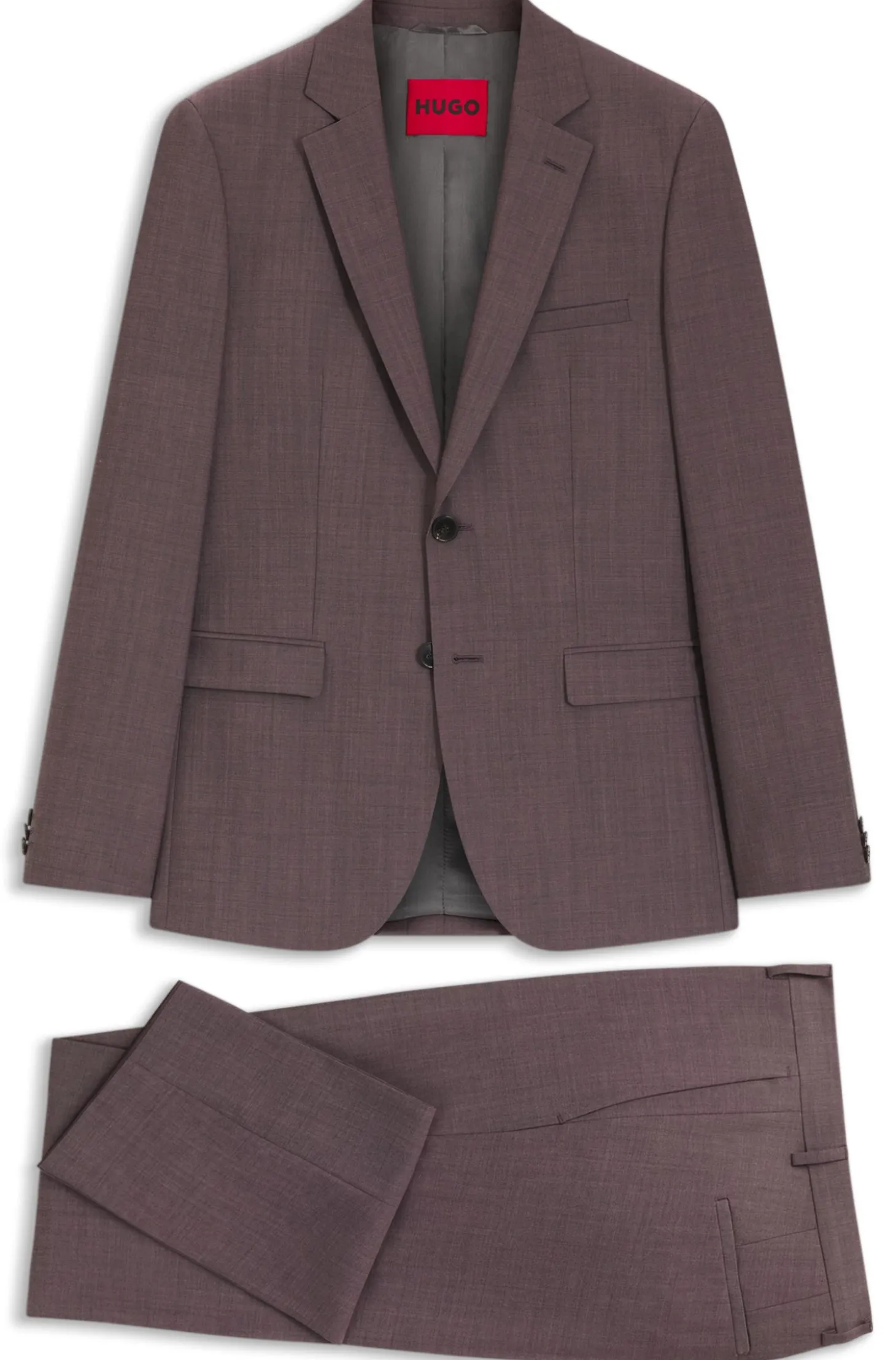 Extra Slim-Fit Popeline-Anzug aus Woll-Mix