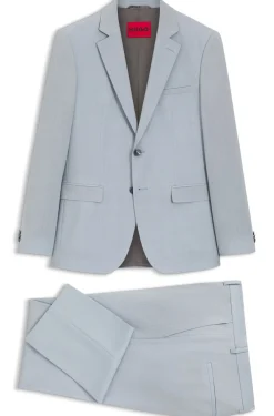 Extra Slim-Fit Popeline-Anzug aus Woll-Mix