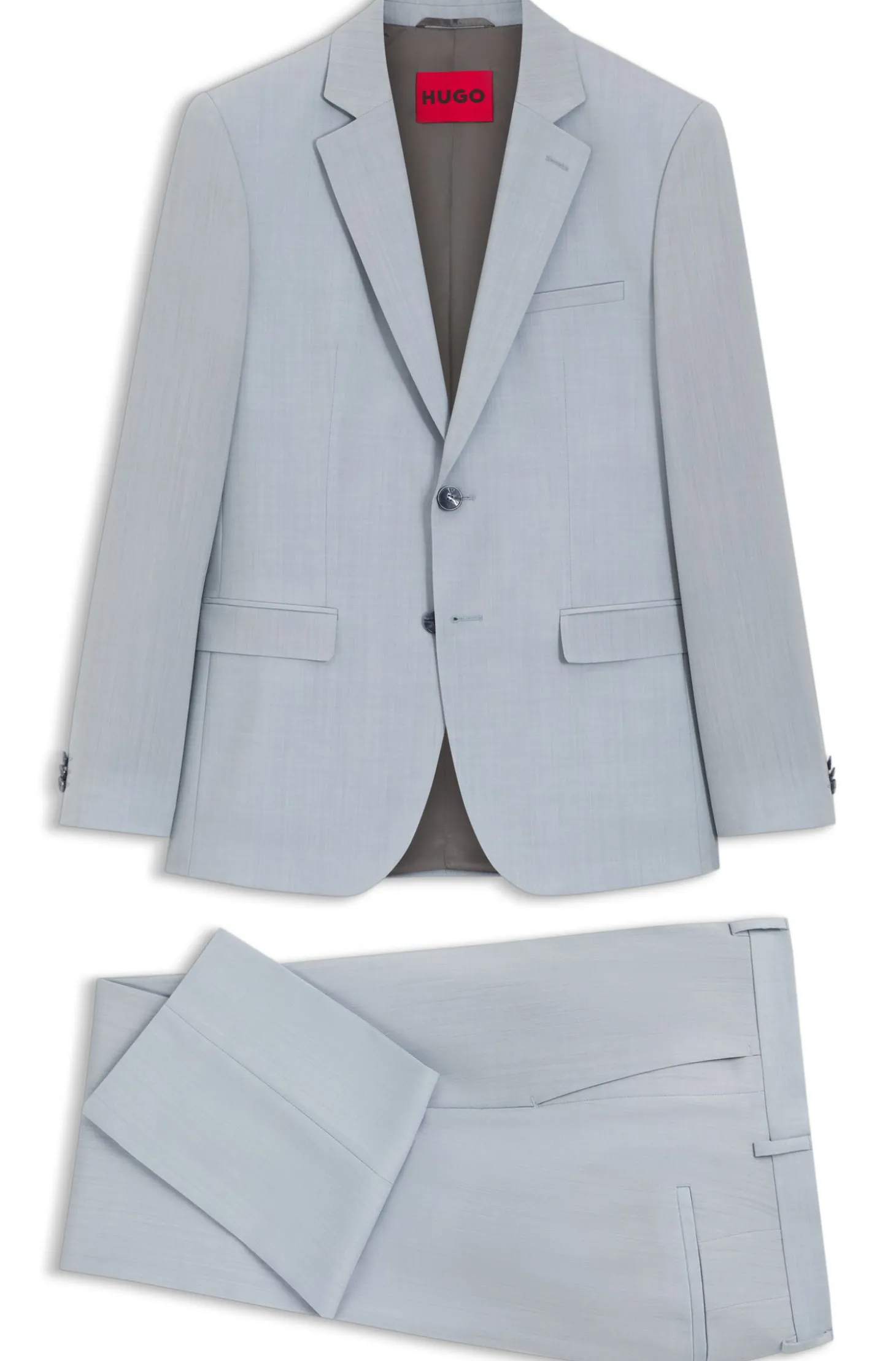 Extra Slim-Fit Popeline-Anzug aus Woll-Mix