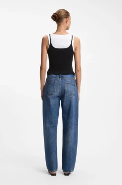 Extra-Slim-Fit Tanktop aus Baumwolle mit mehrlagigem Design