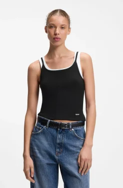 Extra-Slim-Fit Tanktop aus Baumwolle mit mehrlagigem Design
