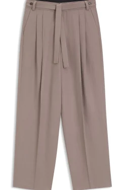 Fashion-Fit Hose mit Bundfalten und Gürtel-Detail
