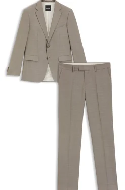 Fein gemusterter Slim-Fit Zweiteiler aus Stretch-Gewebe