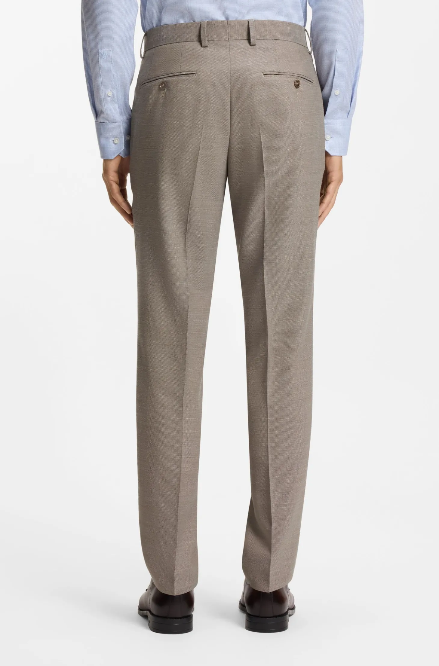 Fein gemusterter Slim-Fit Zweiteiler aus Stretch-Gewebe