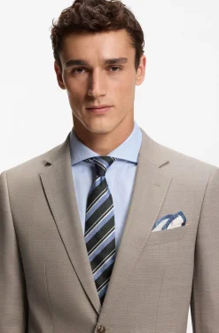 Fein gemusterter Slim-Fit Zweiteiler aus Stretch-Gewebe
