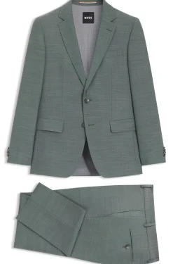 Fein gemusterter Slim-Fit Zweiteiler aus Stretch-Gewebe